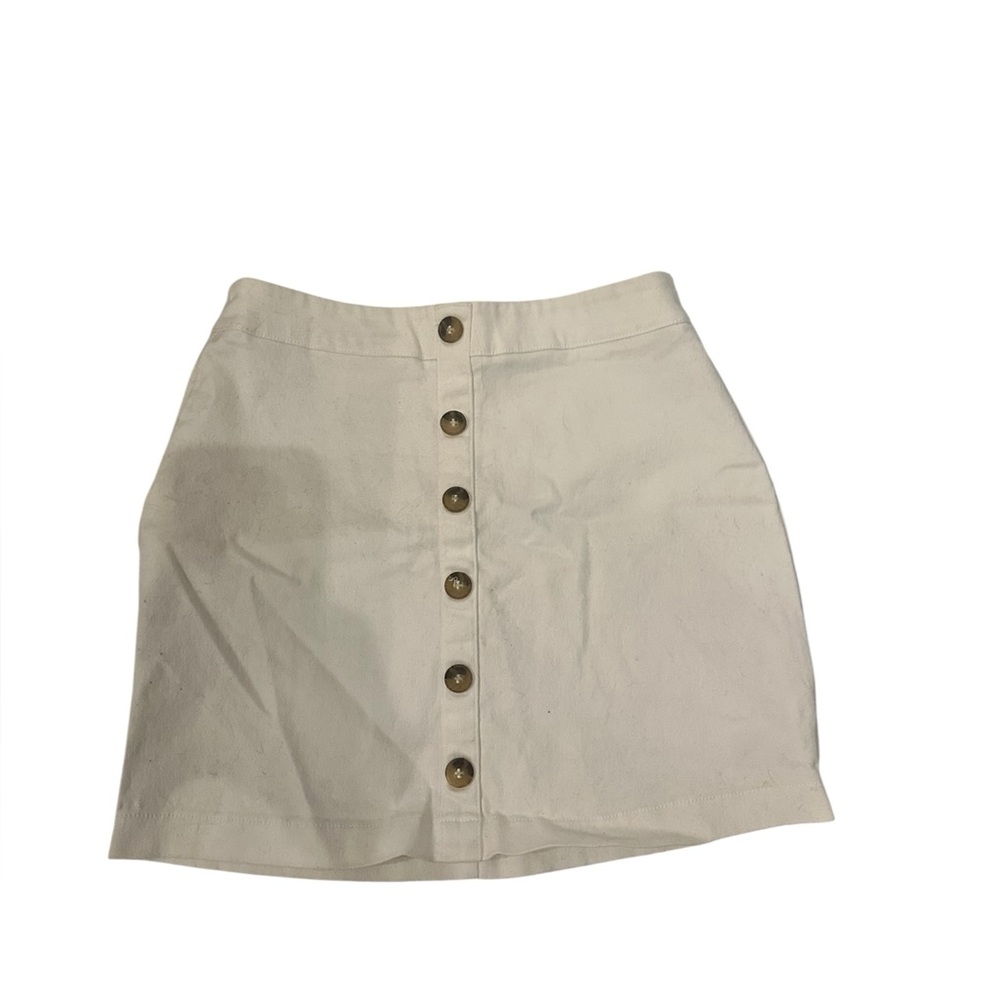 Forever 21 White Button-Down Mini Skirt